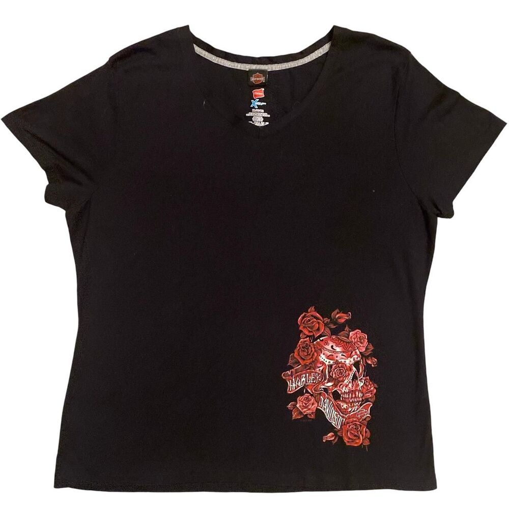 Grunge punk biker Harley Davidson womens tee